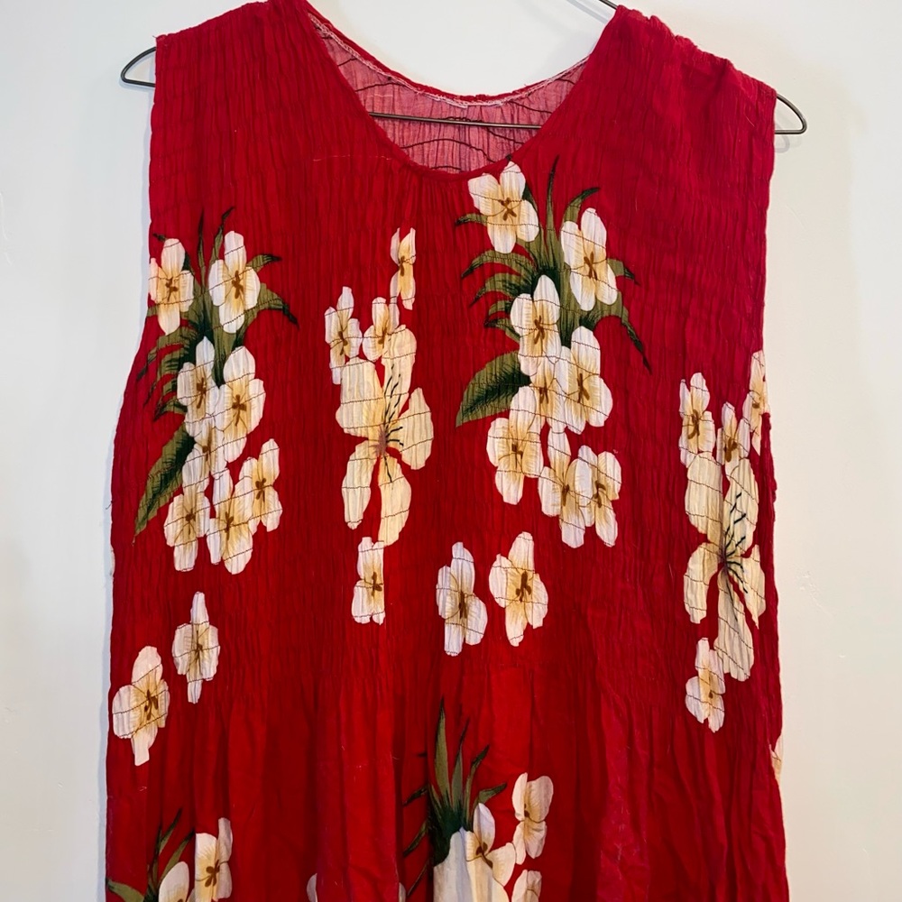 Red Tropical Hawaiian Dress